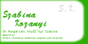 szabina kozanyi business card